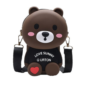 Women Cartoon cute silicone bear messenger shoulder bag  luxury handbags women bags designer for 2018  purses and handbags